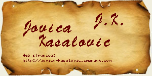 Jovica Kasalović vizit kartica